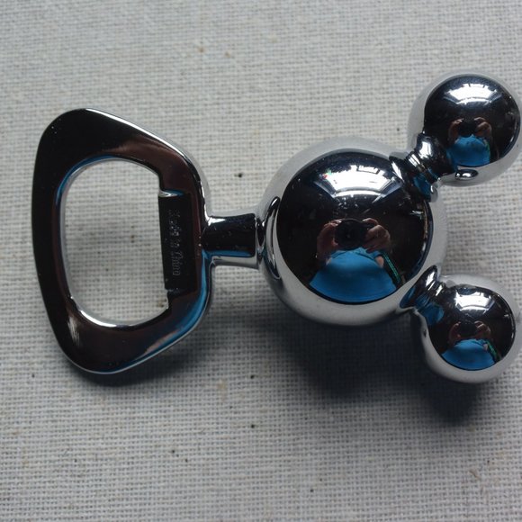 Disney Mickey Mouse Ears Chrome Stainless Steel Bottle Opener Ex Condition! - Picture 2 of 6
